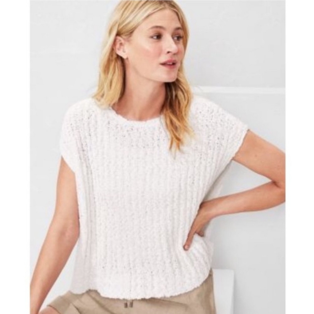 Eileen Fisher Cream Open Weave Sweater